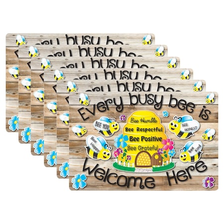 Smart Poly Computer Mouse Pad, 8in. x 10in., Every Busy Bee is Welcome Here, 6PK 12504